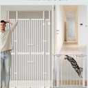 Extra Tall Cate Gate for Doorway: Pressure Mount 74.8"-90.5" Tall Cat Gate for Pets in Extra 30.3"-47.2" Width No Wall Drilling No Toddler for Indoor Stairs Hallway Room Safety Barrier
