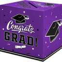 Gatherfun Graduation Party Decorations Graduation Box Graduation Card Box for Graduation Gift Graduation Party Favors Decor Party Supplies Purple