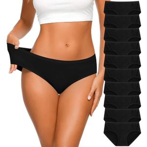 CULAYII Women's Cotton Bikini Panties, High-Cut Full Coverage Stretch Cool Underwear for Women (X-Large, Multicolor X-10 Pack)