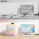 Paper Organizer with Handle Metal Mesh File Sorter Large Capacity Desk Organizers Paper Letter Tray Desktop Document Sorter for Office or Home2 Pack 8 Tier Pink Storage for Desk