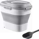 Portable Cat Litter Storage Container, 40 Lbs Capacity, Rolling Wheels, Gray (Medium, 40, Pound)