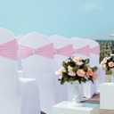 Spandex Chair Sashes Bows - Babenest 50PCS Premium Stretch Chair Cover Band with Buckle Slider Universal Elastic Chair Ties for Wedding Party Ceremony Reception Banquet Decoration (Pink)