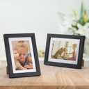 Giftgarden 4x6 Picture Frame Set of 4, 5x7 Frames Matted to 4 by 6 Pictures with Mat or 5 by 7 Photos without Mat, Wall Hanging or Tabletop Display, Black