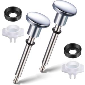 Enhon 2 Set Tub Spout Diverter Repair Kit, Includes 2 x Diverter Valve Stems, 2 x Cup Seals and 2 x Gates, Bathroom Shower Bathtub Leaky Faucet Repair Replacement Parts (Chrome,Classic)
