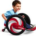 Radio Flyer Cyclone, For Ages 3-7, Arm-Powered Ride On, 16" Wheels, 360-degree Spins, Forward/Reverse Action, Ergonomic Seat & Frame, Comfort Hand Grips, Solid Steel, 69 lb Capacity, Kids Ride On Toys, Large