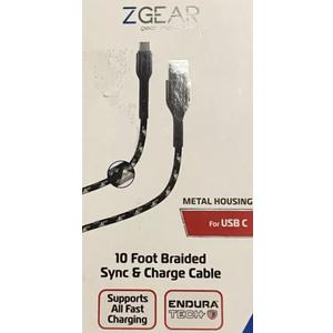 Zgear Fast Charger for USB C, 10 Foot Braided Sync