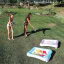 Inflatable Bean Bag Toss Swimming Pool Game Blue Synthetic Fiber