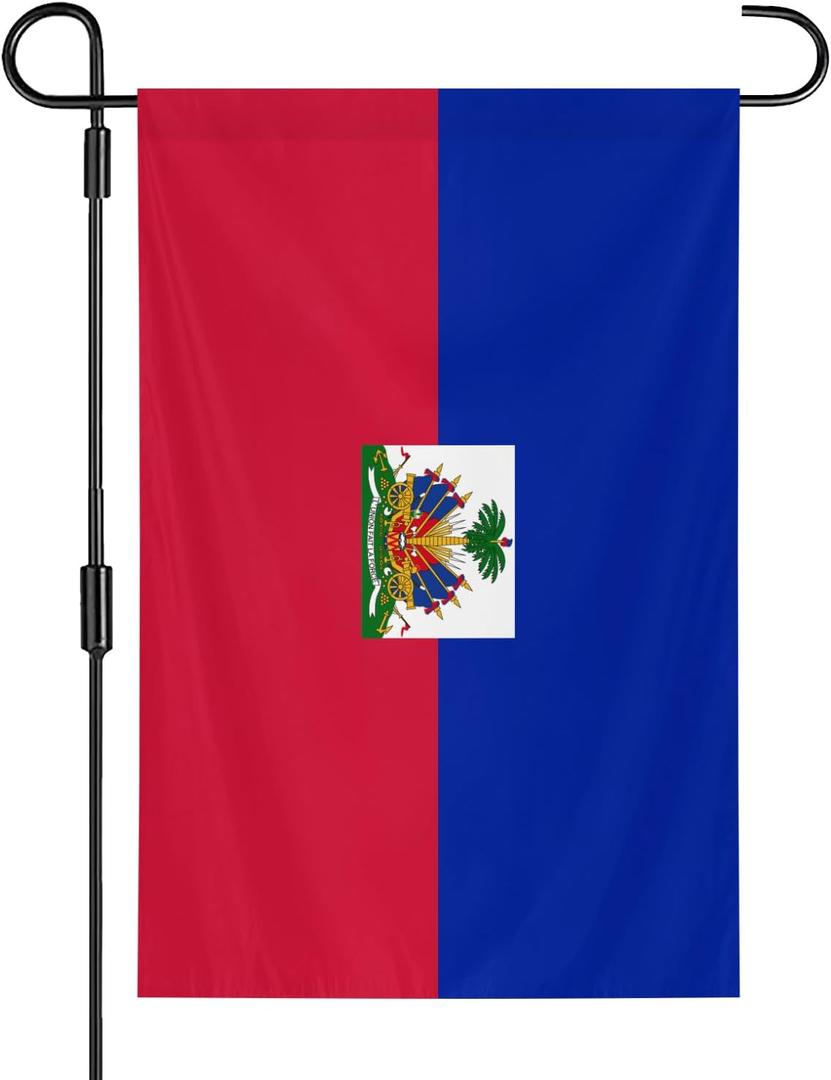 Haiti Garden Flag 12x18 Inch Double-Sided Vivid Color Haiti Flag Indoor and Outdoor Decor for Yards, Lawns, Streets, Parade, Celebration Activities
