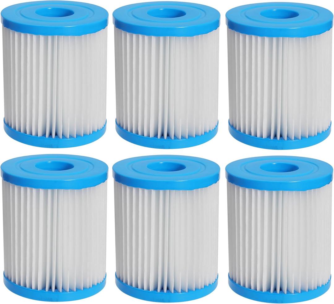 Type I Spa Hot Tub Filters Hot Tub Filter Replacement Cartridges Spa Inflatable Filter for 300/330 Gal/H Filter Pumps (6)