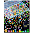 Pack of 3, 1076PCS FIVEIZERO Crystal Glass Beads for Jewelry Making, Assorted Rainbow Crackle, Faceted, Bicone and Teardrop Beads for Bracelets, Suncatchers and DIY Crafts