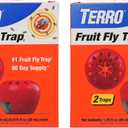Terro Fruit Fly Traps for Indoors (4 Pack) + 180 Days of Lure Supply