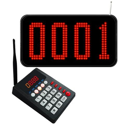KOQICALL Take a Number System for Customers Waiting Wireless Queue Calling System 4-Digit Now Serving Numbering Display for Bank Restaurant Cafe Medical Clinic