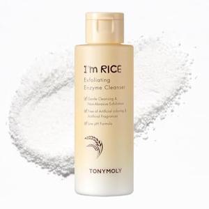 TONYMOLY Im Rice Exfoliating Enzyme Cleanser  Rice Powder Face Wash & Papaya Enzyme Scrub, Gentle AHA Brightening Mask for Smooth Radiant Skin, 50g (2.11 Ounce (Pack of 1))