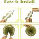 12Pcs Black Gold Red Party Decorations Paper Fans Hanging Honeycomb Paper Fan for Autumn Wedding Birthday Parties Baby Shower Christmas Wall Backdrop Decor