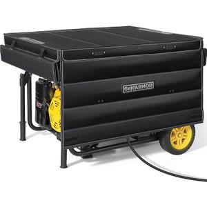 GenArmor Generator Covers While Running, 100% Waterproof Heavy Duty Tarps Generator Tent, Portable Outdoor Generator Enclosure for Most 4000w~13000w Generators, Black (Standard Version)