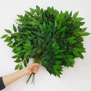 24PCS Italian Ruscus Greenery 54cm Artificial Greenery Stems Leaf Greenery Garland for Wedding Arch Flowers Centerpieces for Tables Balloon Arch Home Decor