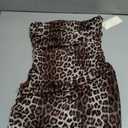 ALENDA DANMOS Womens Strapless Printed Midi Dress with Slit Floral Mesh Tube Top Dresses Ruched Bodycon Party Club Dress 333(X-Small,Leopard)