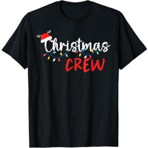 Christmas Crew Xmas Lights Family Matching Pajamas Holiday TShirt L