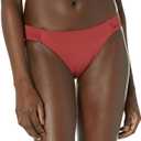 Amazon Essentials Women's Side Tab Bikini Swimsuit Bottom (Large, Brick Red)