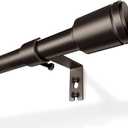 5/8 Diameter Bronze Curtain Rods 30-90 Inch, for 30-84 Inch Windows, Adjustable Splicing Antique Bronze Curtain Rods for Windows with Brackets, Window Rod Long Small Dark Brown Curtains Rod