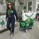 14 Pcs St Patrick Day Wagon Parade Float Decoration Kit Folding Strollers Walkers Wagon Cart Decorations Irish Green Garland Felt Hanging Cloth Fan Flag for St Patrick's Parade Party Supplies