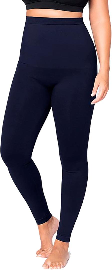 SHAPERMINT High Waisted Leggings for Women - Petite to Plus Size Womens Leggings Non See Through Blue