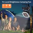 AVV 20000mAh High Speed Portable Camping Rechargeable Fan with Remote Control, Battery Powered with Auto Oscillating with Camping Essentials Accessories for Outdoor, Beach, Patio, Tent, Black, Travel-sized