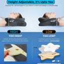 Cooling Memory Foam Pillow for Neck and Shoulder Pain Relief, Adjustable Cervical Contour Bed Pillow, Orthopedic Ergonomic Design for Side, Back & Stomach Sleepers, Breathable and Extra Supportive
