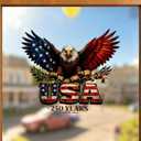 lndependence Day Decor 4th of July Window Clings with 250th Anniversary Eagle Design Patriotic Window Clings for Memorial Day Decor