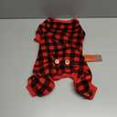 KYEESE Dog Pajamas Velvet Pets Onesie Comfy Pet Costume Soft Dogs Clothes Pet Jammies Red Buffalo Check Pet Pjs Stretchy Dog Pajamas for Small Dogs Warm Pets Outfit, L, Red