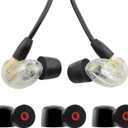 NANLANFAN Replacement Memory Foam Ear Tips for Shure SE215 PRO SE215 SE112 SE315 SE425 SE535 SE846 Aonic4 Aonic5 Earphones, Ultimate Comfort, 3 Pairs (Black, Large)