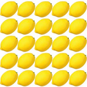 MAQUITA 25 Artificial Lemons Artificial Fruits Fake Lemons Lifelike Lemonade Simulation Party Kitchen Table Summer Decorations Vase Filler Photographic Props
