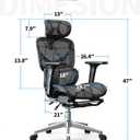 Mesh Office Chair,Ergonomic Computer Chair,Adjustable Lumbar High Back Desk Chair 400lbs,4D Adjustable Armrests & Removable Headrest,Breathable Mesh Chair for Adults,Home Gaming & Workplace(Black), Oversized
