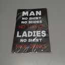 ALKB Rustic Bar Sign Men No Shirt Sign No Service Man Cave Sign Retro Metal Bar Pub Decor 8x12 Inch