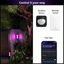Philips Hue Impress Outdoor Wall Light Wide (Low-volt), (240 x 190mm) White & Color Light, Voice Control, Bridge required