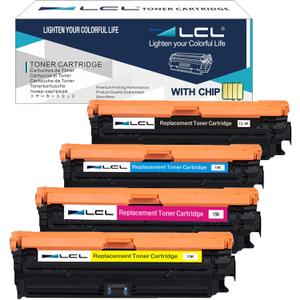 LCL Remanufactured 650A Toner Cartridges 4 Pack CE270A CE271A CE272A CE273A Replacement for HP Color Enterprise CP5525 CP5525dn CP5525n CP5525xh M750dn M750n M750xh printer (Black/Cyan/Magenta/Yellow)