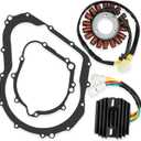 Stator and Voltage Regulator Rectifier Kit for Suzuki GSX-R 600 750 (2006-2010) K6 K7 K8 K9 L0, Replaces 31401-01H00 32800-18H00 11483-01H00 Charging System Rebuild Kit with Gasket