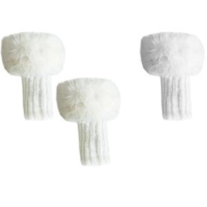 Tahonuss Women Faux Fur Leg Warmers Plush Leg Boot Covers Short Furry Fuzzy Boot Socks Topper Girls Winter Knitted Foot Cuffs (One Size, White)