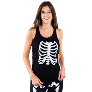 Tipsy Elves Halloween Women's Skeleton Costume Shirt - Cute and Spooky Adult Womens Skeleton Tops - Front Printed Ribcage, Size 1X