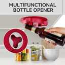 Banyaa Jar Opener Bottle Opener for Seniors with Arthritis - Under Cabinet Jar Opener for Weak Hands, Rotary Lid Opener, Easy Twist-Off Lids for Jars & Bottles, Original Kitchen Gadgets (Red)