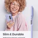 Magnetic Case for Samsung Galaxy Z fold 6 Case, Slim Translucent Matte Phone Cover with Shockproof TPU Frame & Scratch-Resistant PC Back, Strong Magnetic Ring, Lavender Purple