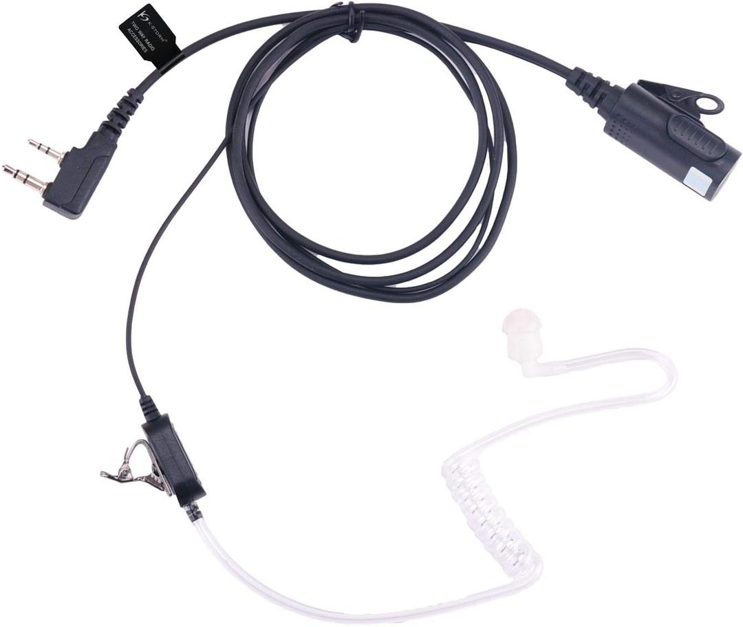KS K-STORM Surveillance Headset Acoustic Tube Earpiece with MIC Compatible with Kenwood Two Way Radio