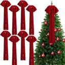 8 Pcs Extra Large Valentines Day Velvet Bows, 17.7 x 8.7 Vintage Raw Edge Ribbon Swag Bows for Romantic Home Decor, Door Wall Mantel Hanging Decorations(Burgundy,8.7 x 17.7 x 3 in)