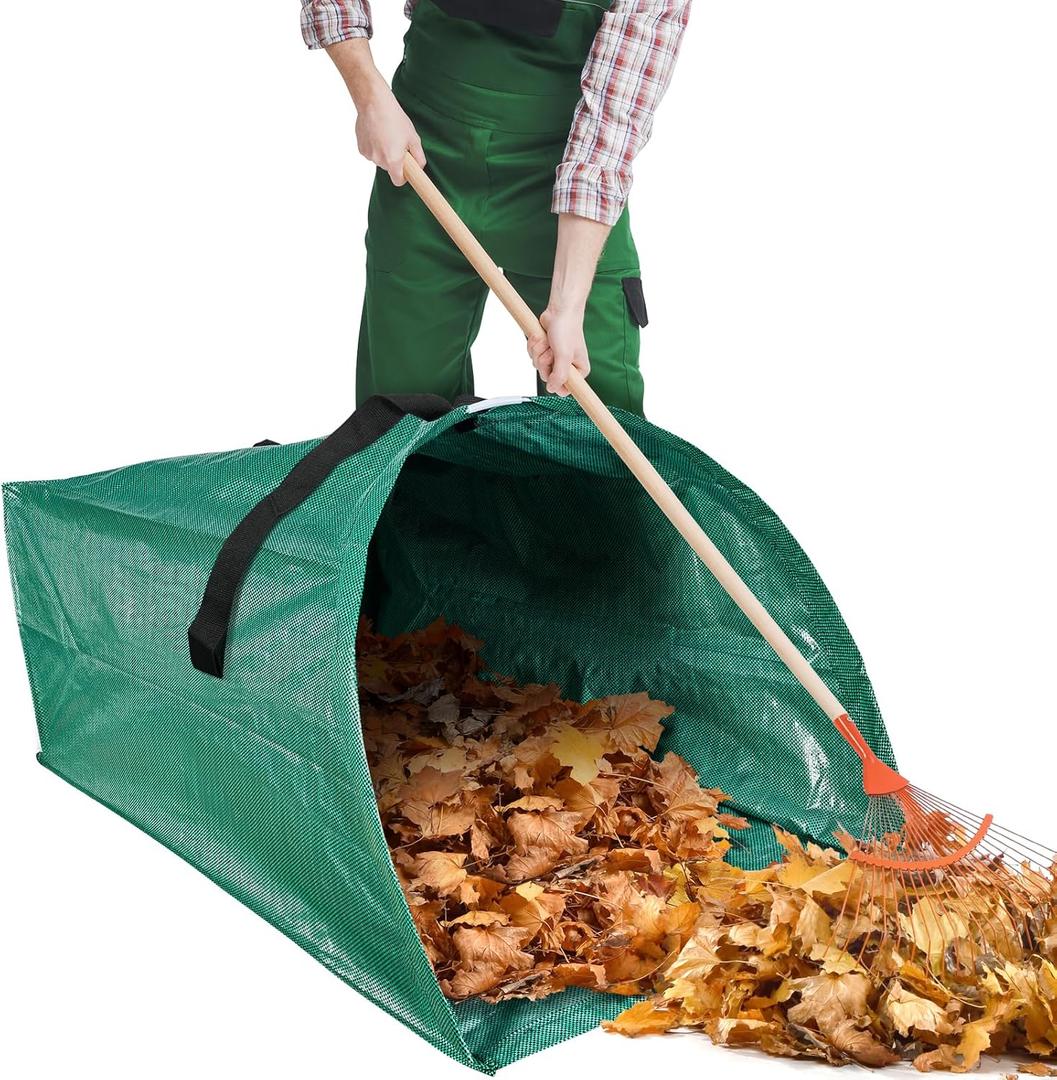 60 Gallon Leaf Collector,Collapsible Lawn & Leaf Bag,Heavy Leaves Pick up Tool Reusable Yard Waste Bags,Large Yard Dustpan Type Garden Bag for Leaves,Debris,Grass,Clippings