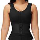SHAPSHE Waist Trainer for Women Postpartum Cincher Hourglass Tummy Control Body Shaper Workout Corset Shapewear in built Bra Black Size L