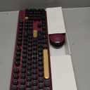 Wireless Computer Keyboards Mouse Combos, COVEVA Colorful Typewriter Retro Keyboard with Round Keycaps, USB Keyboard and Mouse Set 2.4GHz Full-Size Wireless Keyboard and Optical MouseBlack-Claret