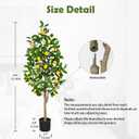 Artificial Lemon Tree 4ft Fake Lemon Plant in Pot Large Fake Floor Plants Faux Trees Indoor Lemon Decorations for Home Living Room Office