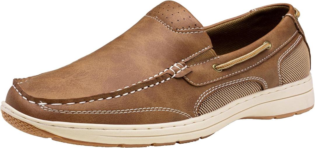 Vostey Men's Loafers & Slip-ons Casual Lightweight Boat Shoes Men (13, 3036a-darkbrown)