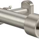 Heavy Duty Curtain Rods, 1 1/8 Inch Diameter Single Curtain Rod 72-144Inch(6-12ft) Extendable Length with End Caps Adjustable Modern Brackets-Matte Nickel