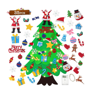 TOBEHIGHER Felt Christmas Tree for Kids - 3.6 FT Felt Christmas Tree with 35 Pcs Ornaments, Xmas Gifts for Kids Christmas Door Wall Hanging Decorations